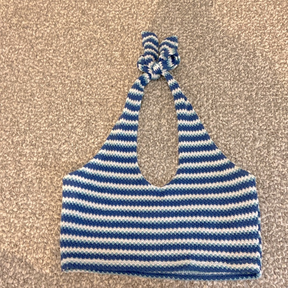 striped halter top crop top